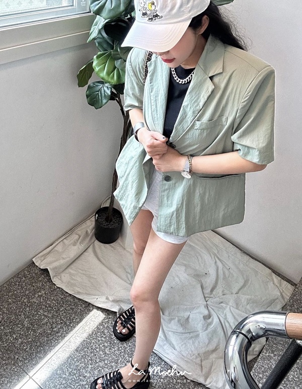 薄款棉麻西裝外套